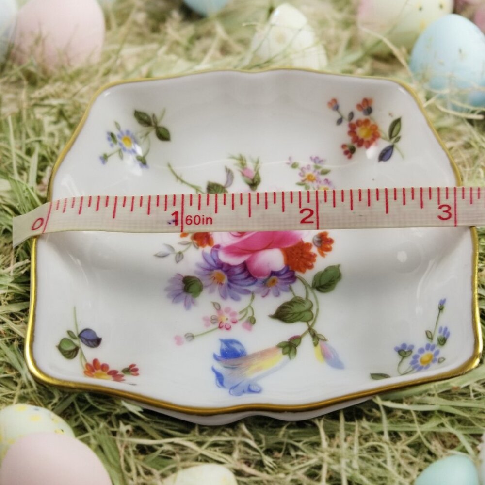 Bone China Rose Ring Dish, Poise Jewel's Gift Caddy Royal Crown Derby England - Picture 10 of 16
